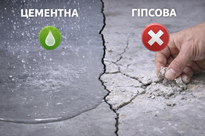 Цементна vs гіпсова нівелірмаса